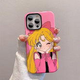 Bonita funda para teléfono Sailor Moon para iPhone, estilo brillante